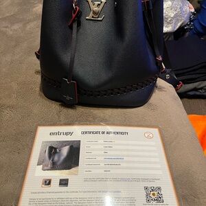 Louis Vuitton Black and Red Leather Bag